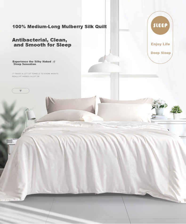 Hengyuanxiang 100% Natural Silk Comforter [1 Jin Filling] All-Season Spring And Autumn Quilt 2x2.3m Approximately 5 Ji 1