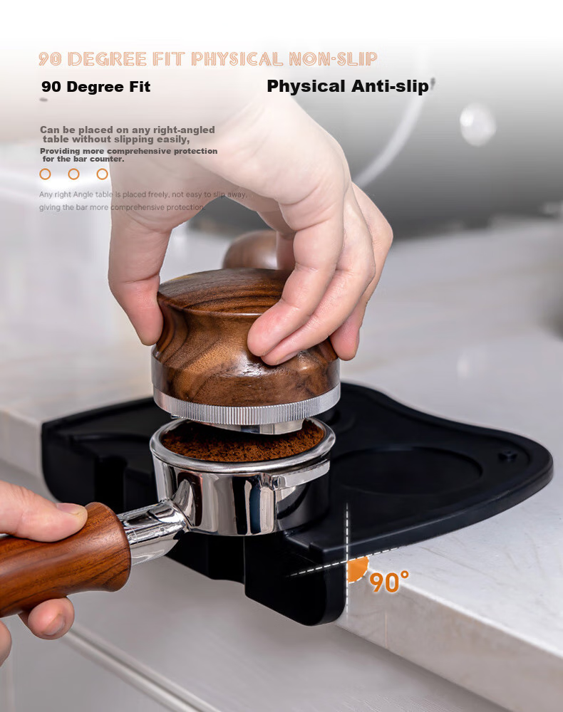 YIJUKE Coffee Tamper Pad, Barista Coffee Machine Non-Slip Silicone Mat, Italian Handle Pad, Tamper Press, Powder Dispenser Mat, Storage Pad 4