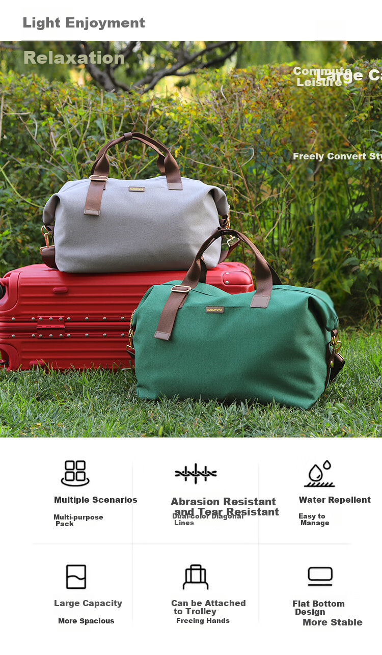 Banzheni Travel Bag for Men And Women, Large Capacity, Can Be Attached to Suitcase Handle, Storage Bag for Maternity Leave, Business Trip, Fitness, Handheld Crossbody Bag 3