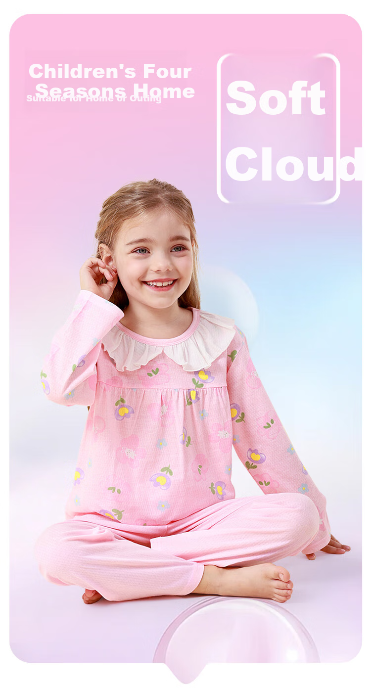 DEESHA Girls' Pajamas Children's Air Conditioning Suit Set for Older Kids, Students And Toddlers Home Wear 1