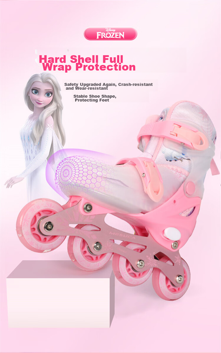 Disney Pink Ice Skates, Professional Inline Skates, Flashy Roller Skates, Gift-Giving Skate Shoes 8