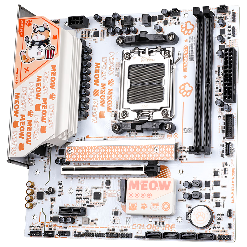 Colorful B760M-A MEOW WIFI D5 Xiaoju Mao Motherboard DDR5 Supports CPU 12600KF/13490F (Intel B760/LGA 1700)