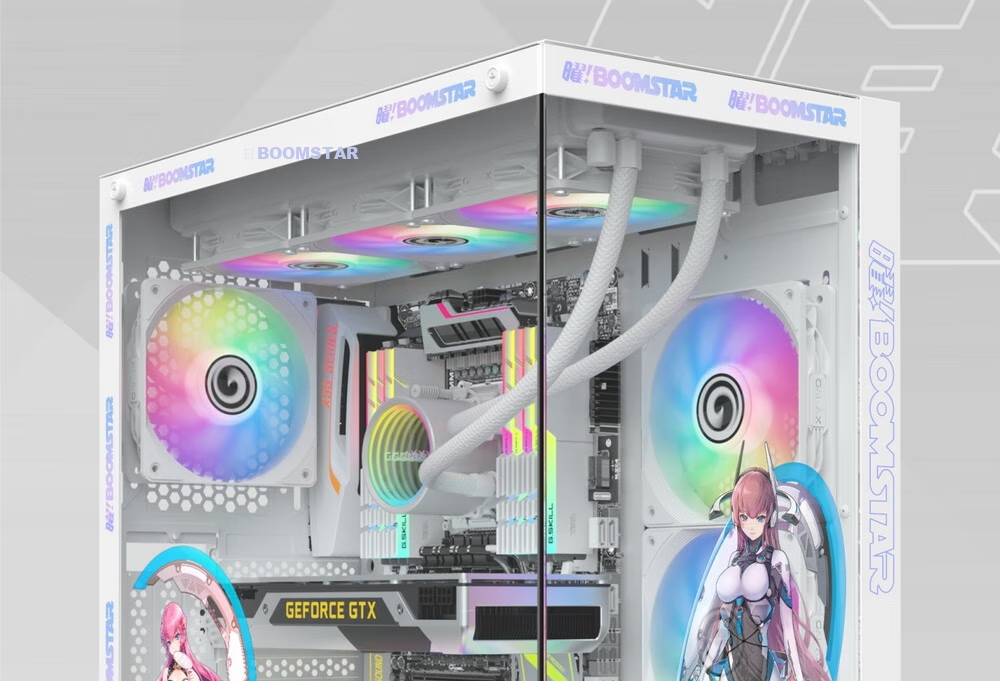 Yingchi Super Seaside View Gaming Computer Case White (No Stand/Quick Release on Both Sides/Supports M-ATX/Compatible with 360mm Water Cooling/Maximum Graphics Card Length 400mm) 6
