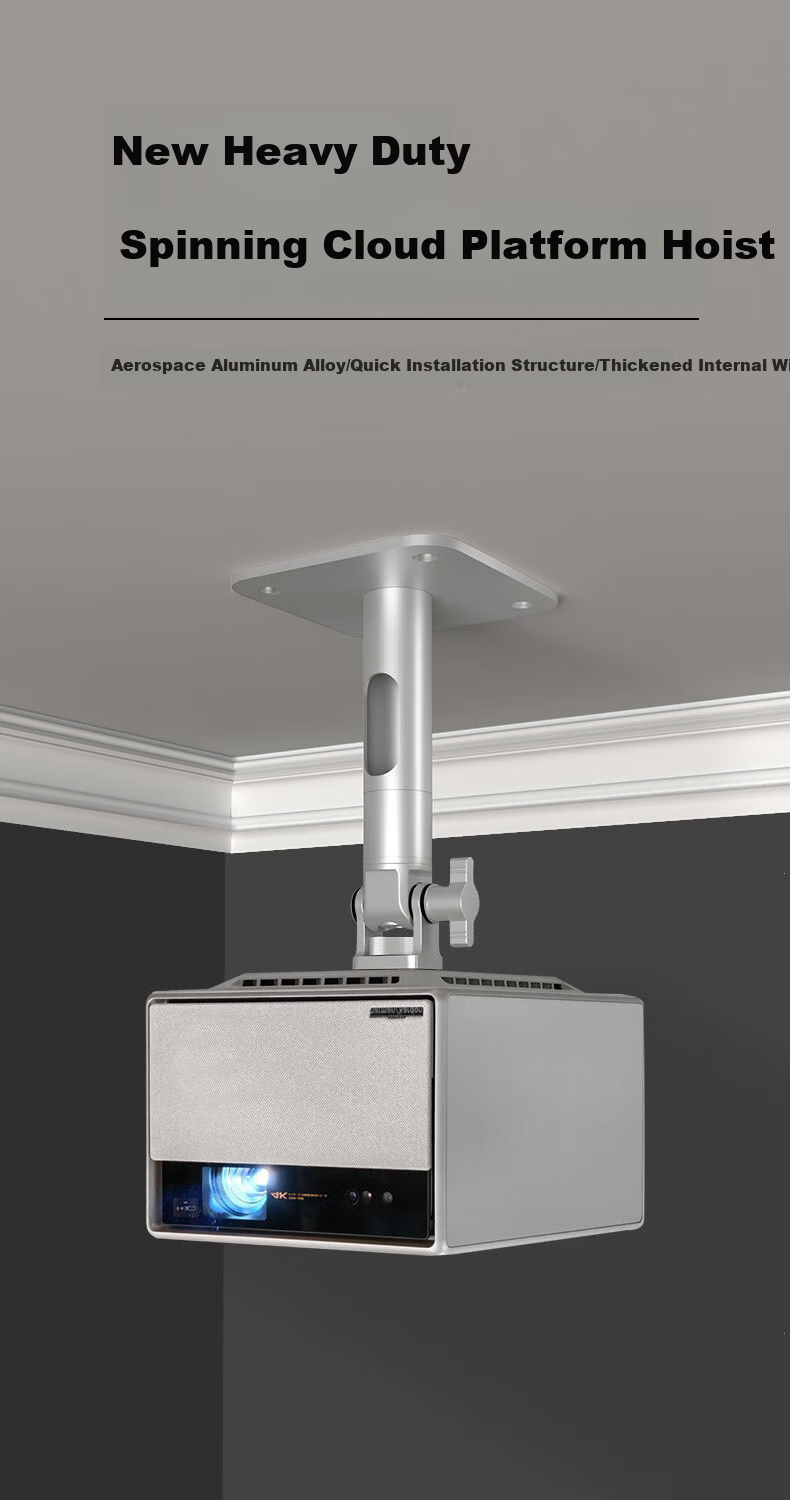 CINE Heavy-Duty Projector Ceiling Mount Bracket for Home Use, Compatible with XGIMI RSpro3 H6, Jianuo N1, Dangbei X5 X3, Hisense C1 Projectors, Hanging Bracket PH69-10 Silver 1