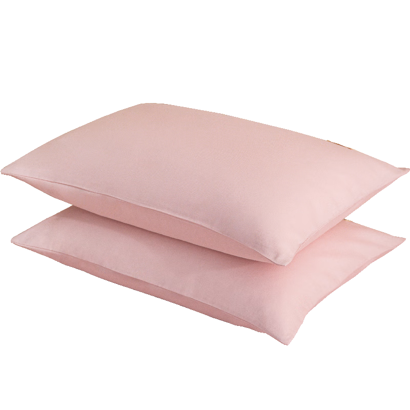 Hengyuanxiang Class A Antibacterial Pure Cotton Pillowcase, 100% Cotton Pillow Cover, 48x74cm, Set of Two, Transparent Pink
