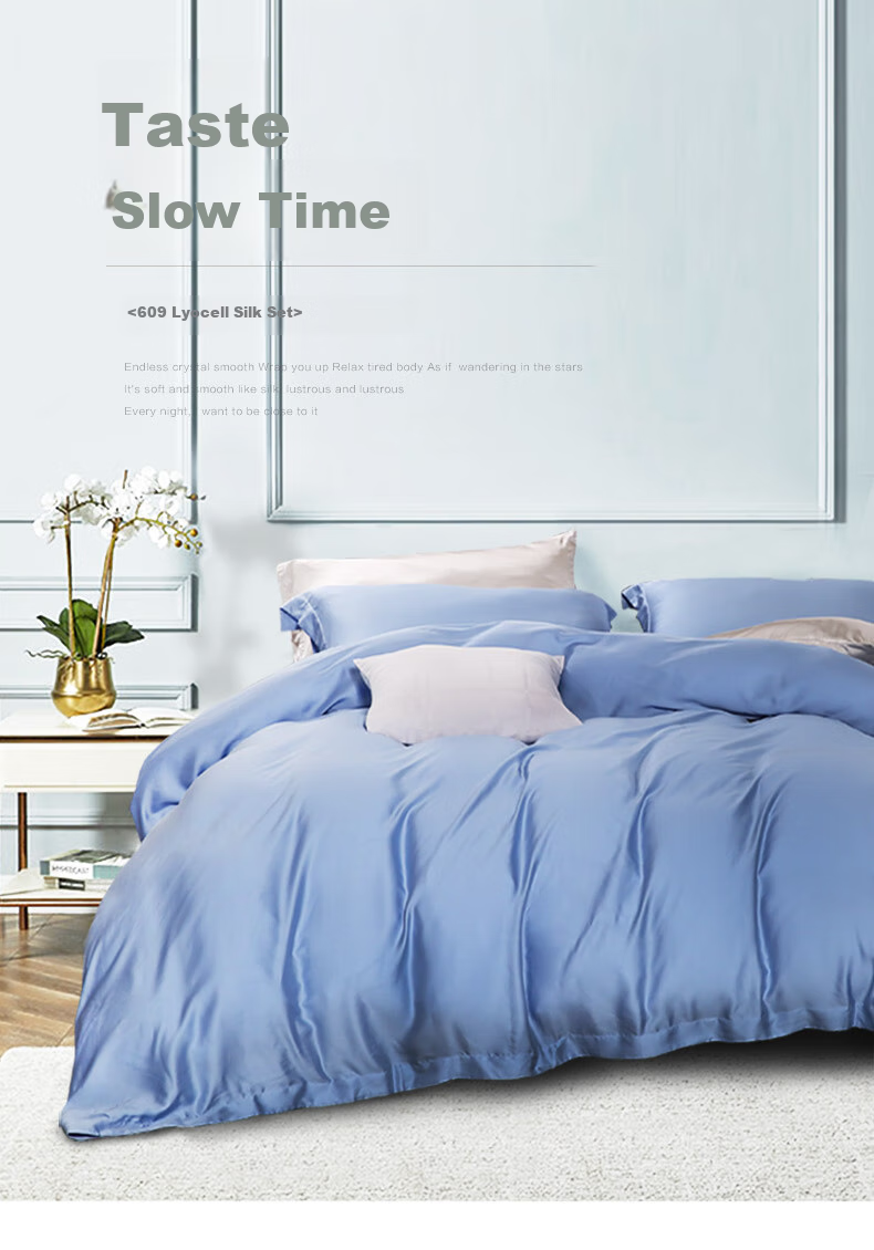 FUANNA Bedding Set 4-Piece A-Class 60s Lyocell Tencel Summer Printed Sheet Quilt Cover Single/Double 203×229cm 1