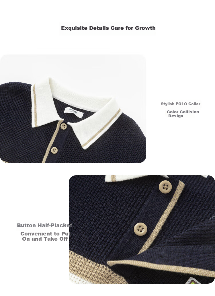 BALABALA Boys' Sweater, Autumn Waffle Knit Pullover, Preppy Style, 201324103101 4