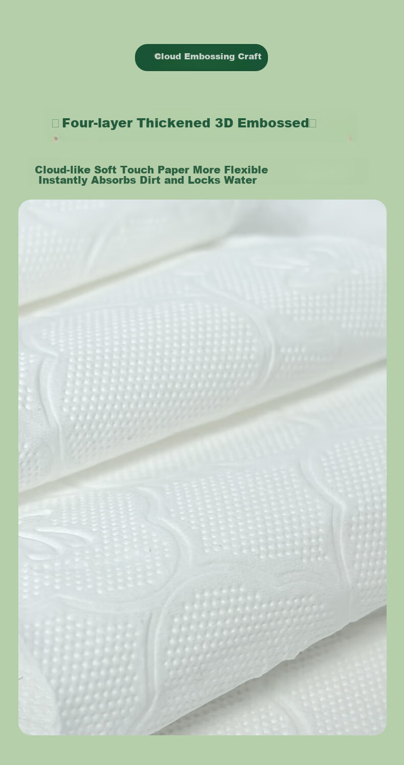 Shunqingrou Core Large Roll Toilet Paper, 4-Ply, 400g*12 Rolls, Embossed Large Sheets for Hotels And Shopping Malls, Sold by Box 6