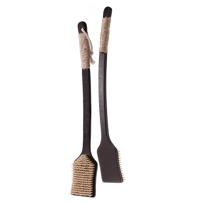 Creative Art Extra Long Handle Bath Brush with Boar Bristles Soft Horse Hair Body Scrubber Back Scrubbing Dry Brush Body Brush