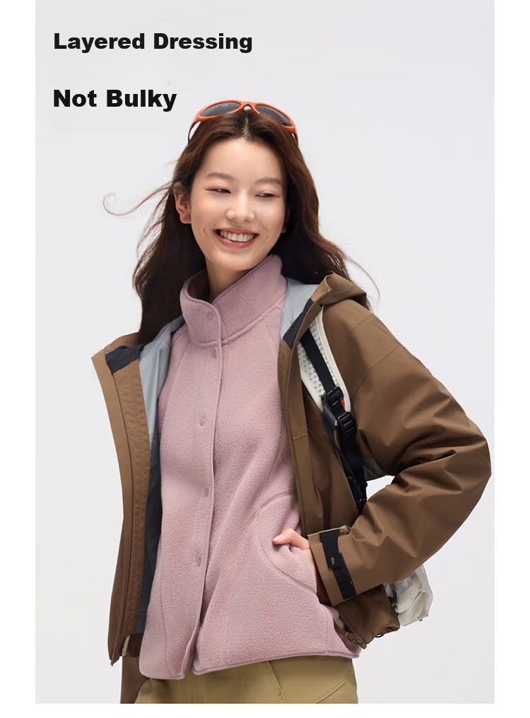 Beneunder Women's Fleece Jacket, Early Autumn New Style, Sherpa Casual Fleece Inner Layer, Outdoor Windproof Thin Jacket PM028 12
