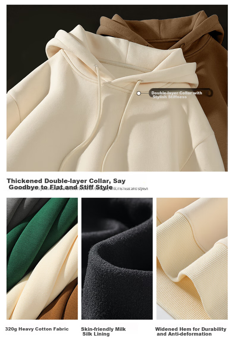 JEANSWEST LIFE Heavy Hooded Sweatshirt for Men, Slim Fit Versatile Loose Jacket for Couples, Outdoor Trendy Brand Top 11