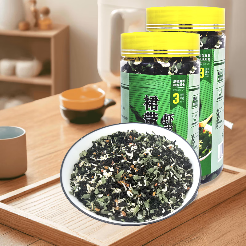 良时海 裙带菜虾皮速食汤 净重80g*2罐 源头直发海产干货 调料包 年货