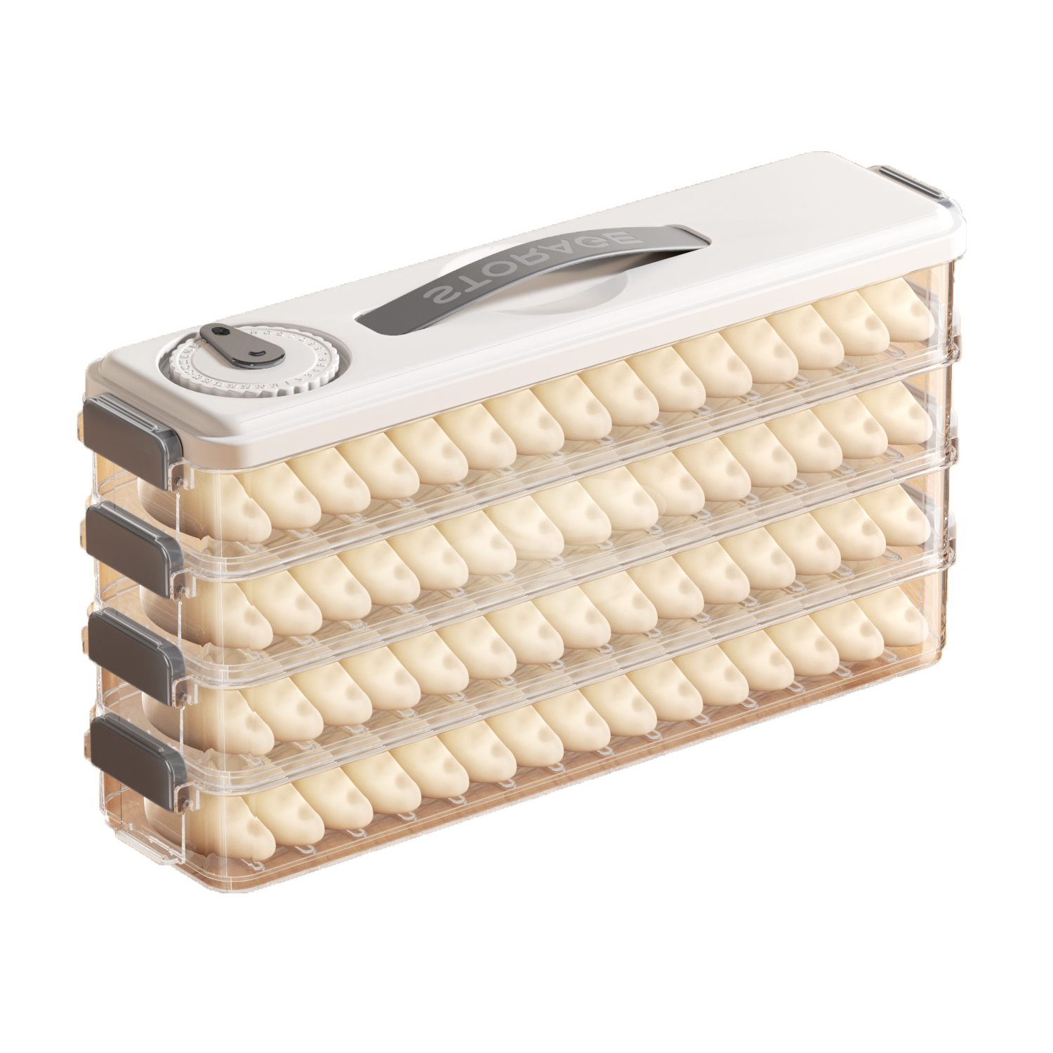 Jiabangshou Narrow Slot Dumpling Box Food Grade Frozen Dumpling Storage Box 4 Layers JD Self-operated Quick Frozen Wonton Dumpling Organizer