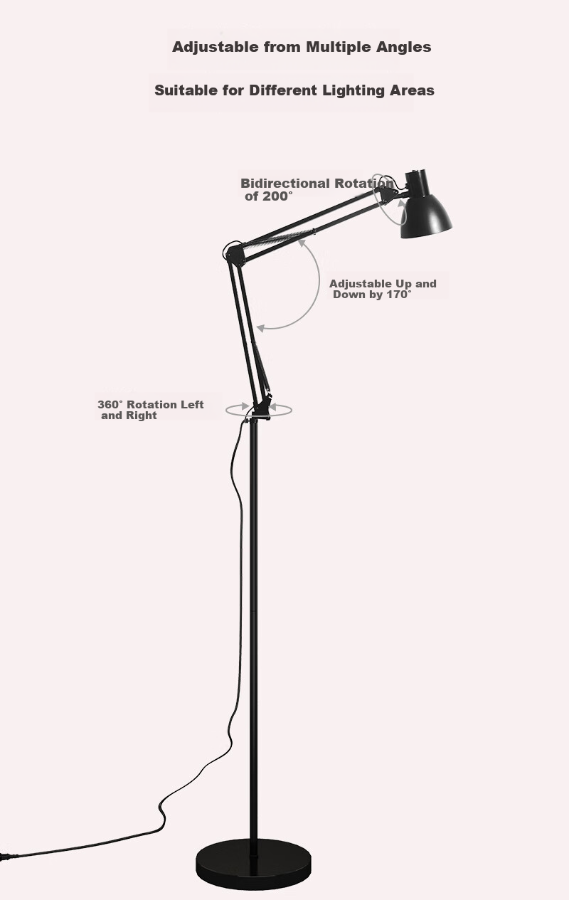 Haoshili Student Desk Piano Lamp, Living Room Bedroom Bedside Lamp, American-Style Adjustable Floor Lamp 5