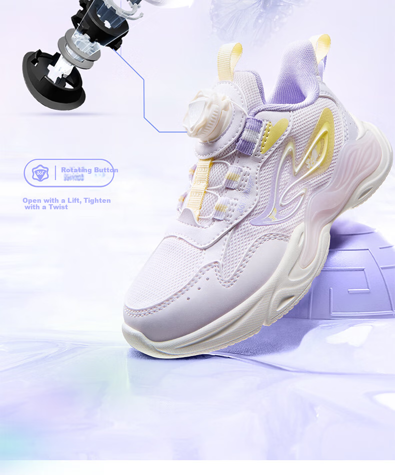 361° Children's Shoes Girls' Lightweight Soft Bouncy Sweet Playful Casual Sneakers for Fall 2025, Pink Size 27.5 14