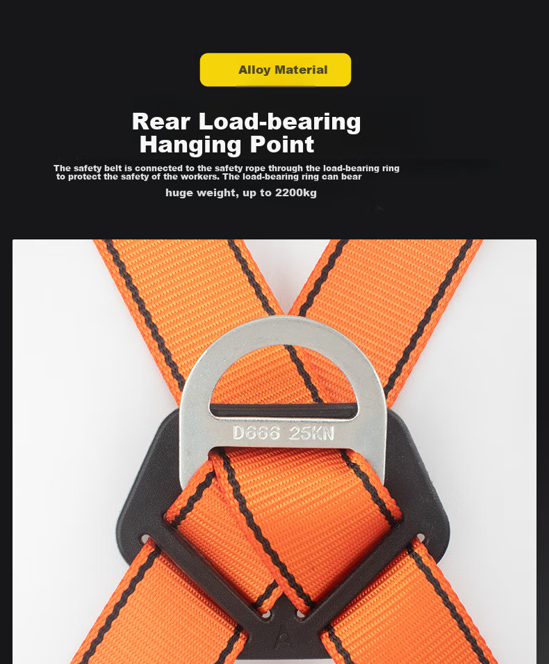 Timi Five-Point Safety Harness, High-Altitude Work Safety Rope, Full Body Safety Belt, Adjustable Single Large Hook, 3 Meters 8