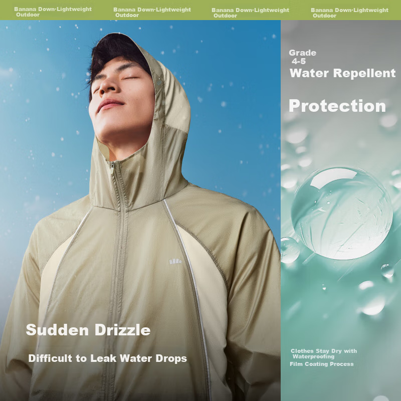Beneunder Sun Protection Jacket for Men, Lightweight UV-Resistant Water-Repellent Outdoor Fishing Coat TS007 Frost Milk White S