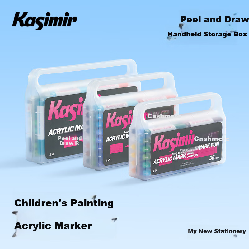 Kasimir Acrylic Markers, Water-Based Soft Tip Washable Watercolor Pens, Elementary School Art Drawing Special Children's Markers, 60 Colors Watercolor Pens for Art Educatio