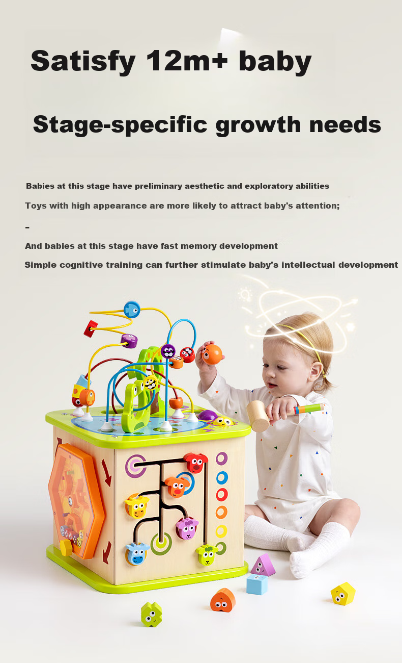 Hape (Germany), Children's Early Education Toy, Six-Sided Cube Treasure Box, Happy Farm Game Box, First Birthday Gift, E1810 3