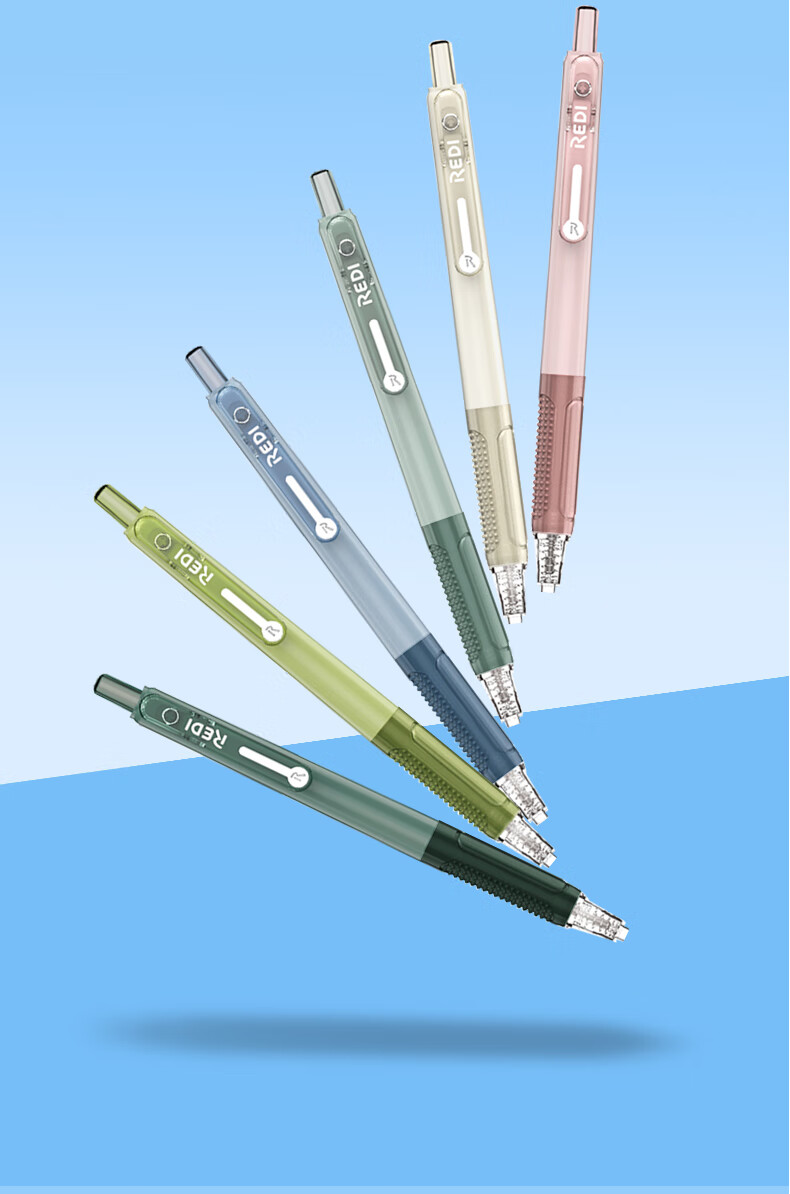 Lepusen Lewei Retractable Gel Pen 0.5mm Black Quick-Dry Signature Pen Exam Practice Student Refill Large Capacity Office Supplies 665 6-Pack Full Series 4
