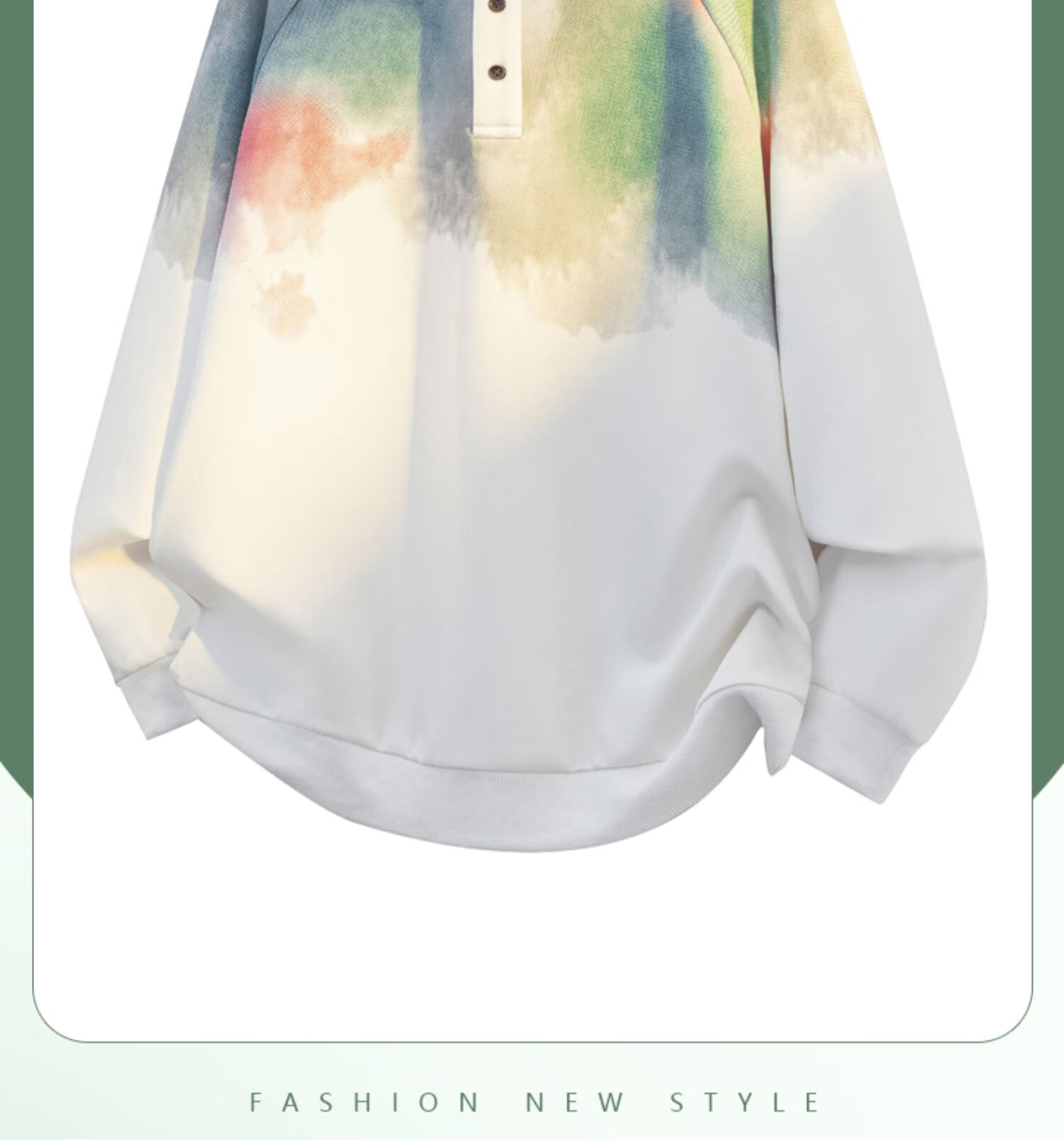 Dingfengbaoluo Men's American Style Lapel Sweatshirt Spring Ink Splash Print Loose Casual Long Sleeve XKP10 White 2XL 10