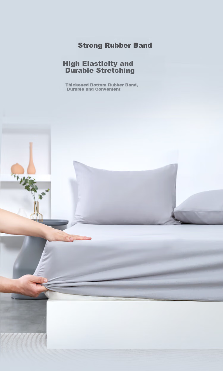 One's Member (Yi De Ceng) Pure Cotton Linen-Like Fitted Sheet, Sunlight Gray, for 1.8m Bed, 180*200+30cm 6