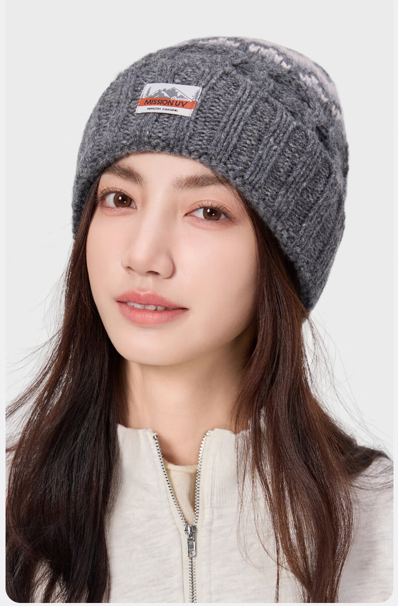 MISSION UV Pure Wool Warm Knitted Beanie Autumn Winter Bohemian Cold Weather Outdoor Hat Women's Winter Hat 2
