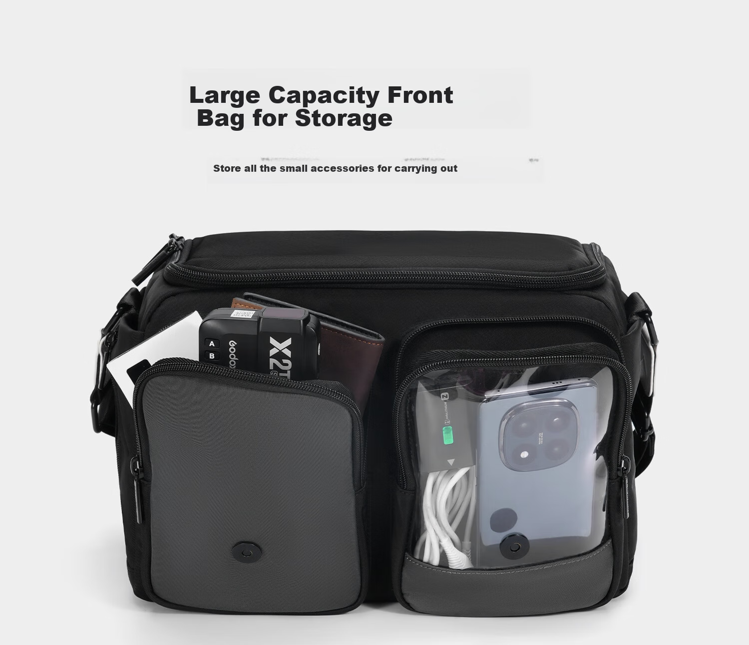 CWATCUN Shoulder Camera Bag, Crossbody Photography Bag, Large Capacity Waterproof Backpack Suitable for Fuji, Sony, Nikon, Cano 6