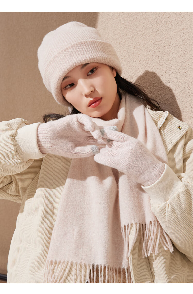 Hengyuanxiang 3-Piece Set Wool Scarf Women's Gloves Hat Christmas Birthday Gift for Girls Gift Box Set 4