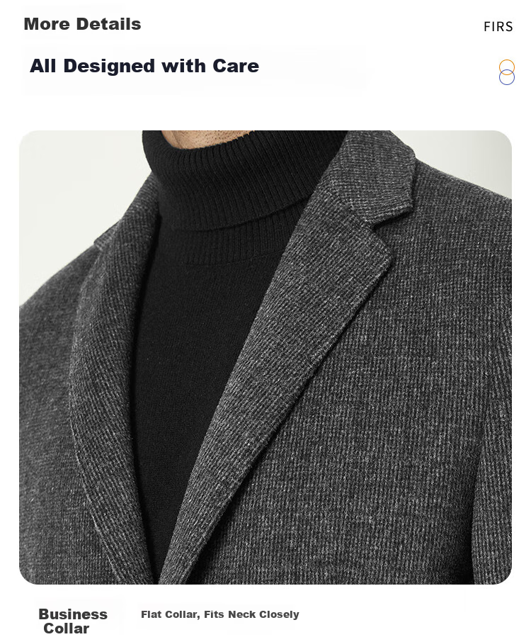 FIRS Wool Blend Suit Jacket Men's Autumn and Winter Business Casual Work Commute Professional Knitted Thickened Warmth 4