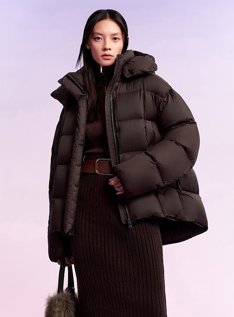 BOSIDENG 25 Years Puff Down Jacket Women Winter 90% Down Thickened Removable Hood Loose Short Lazy Style Coat 3