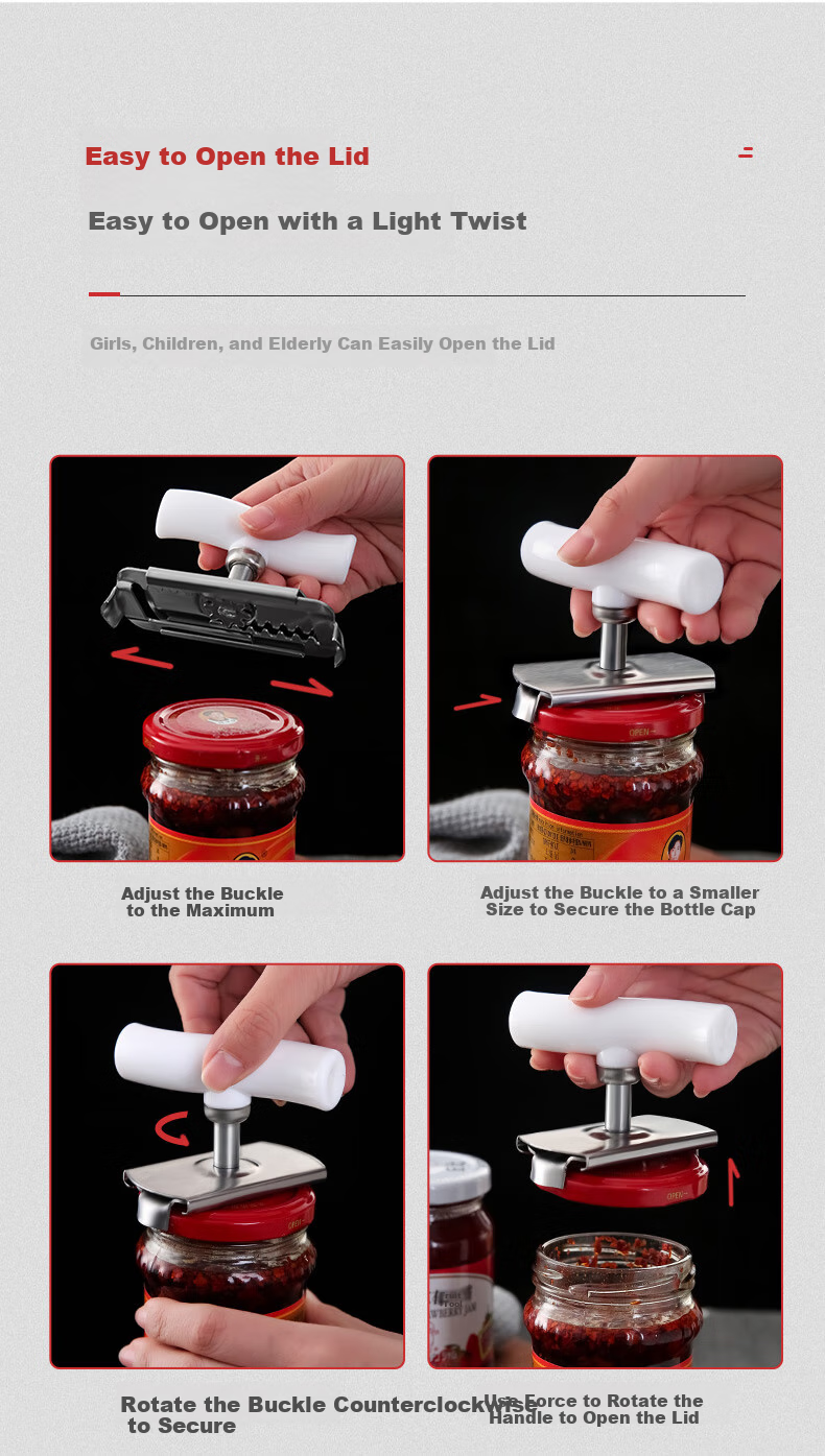 Jingmao Multi-Functional Stainless Steel Can Opener, Bottle Opener, Can Opener Tool, Can Opener Knife, Can Opener Device 3