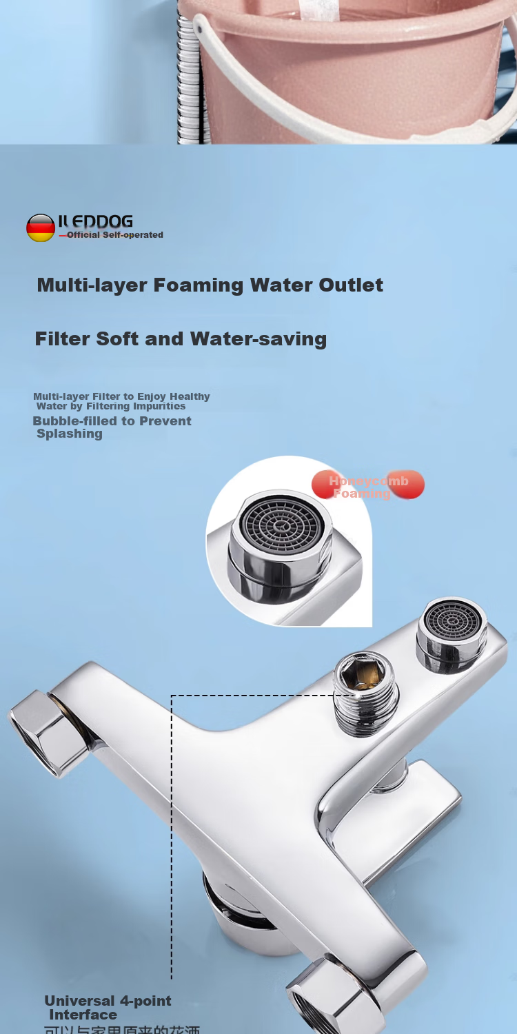 ILeddog [Germany] Household Bathroom Shower Head Set, All-Copper Hot And Cold Mixing Valve, Powerful High-Pressure Handheld Shower Head 509 4