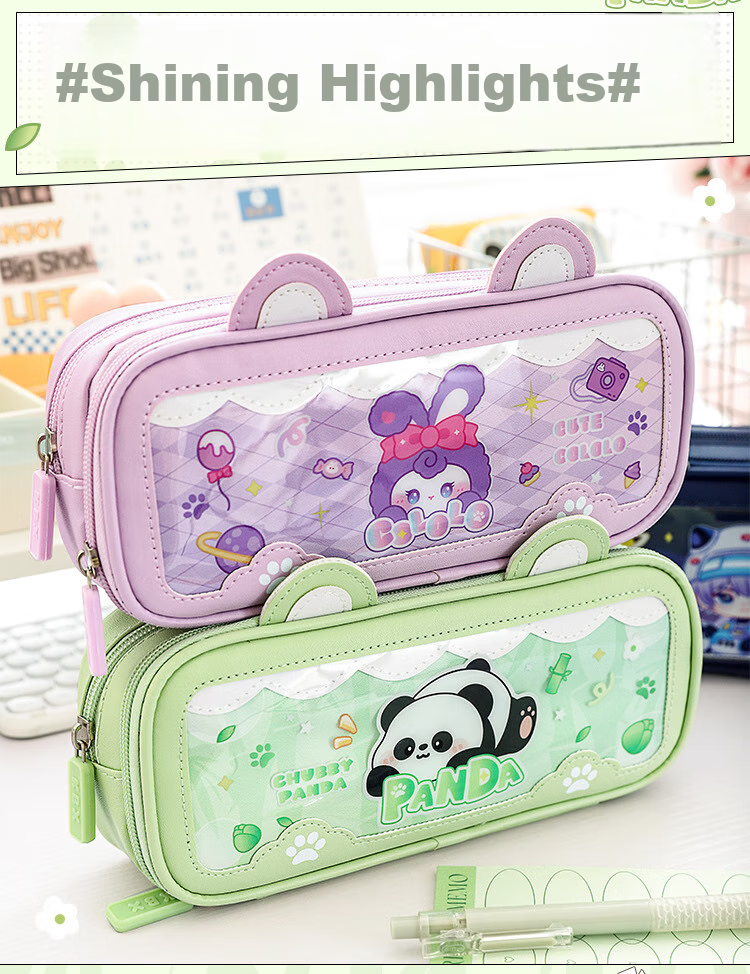 Kabaxiong Cute Bunny Ear Pencil Case with High Aesthetic Value, Large Capacity Stationery Pencil Box for Boys in Elementary, Middle School Students, Space Travel Theme 3
