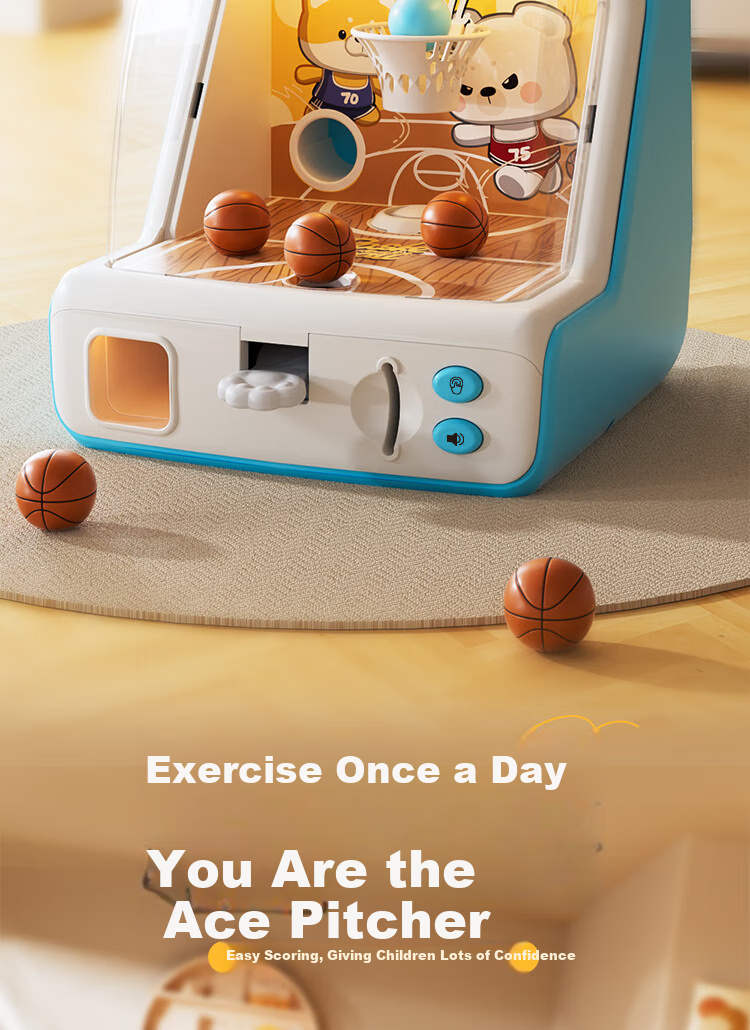 AoZhiJia Children's Educational Toy, Electric Basketball Machine for Boys And Girls, Marble Game Machine, Parent-Child Board Game, Birthday Gift, Blue 3