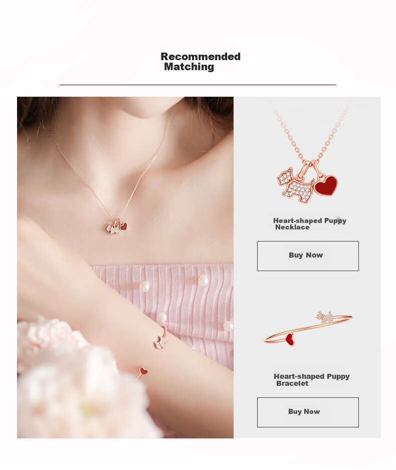AGATHA / Aijiasha Twin Series Dog Silver Stud Earrings for Women, Birthday Gift for Girlfriend, Elegant Earrings Jewelry 4