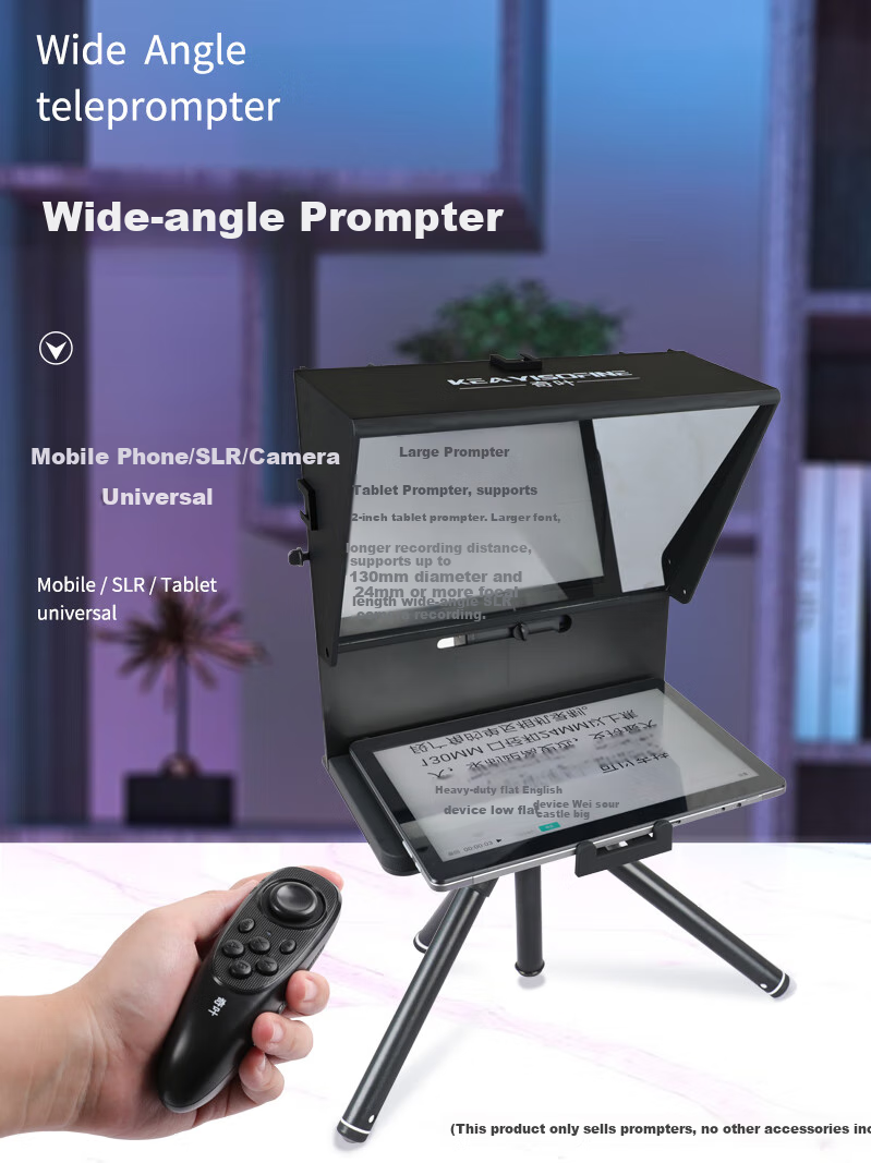 Qiye Large Screen Teleprompter for Mobile Phones, Tablets, DSLR Cameras, Mirrorless Cameras, Subtitle Prompter for Live Streaming And Filming, Compatible with Pocket 3/4/4pro, Suitable for Apple IPad And Huawei 1