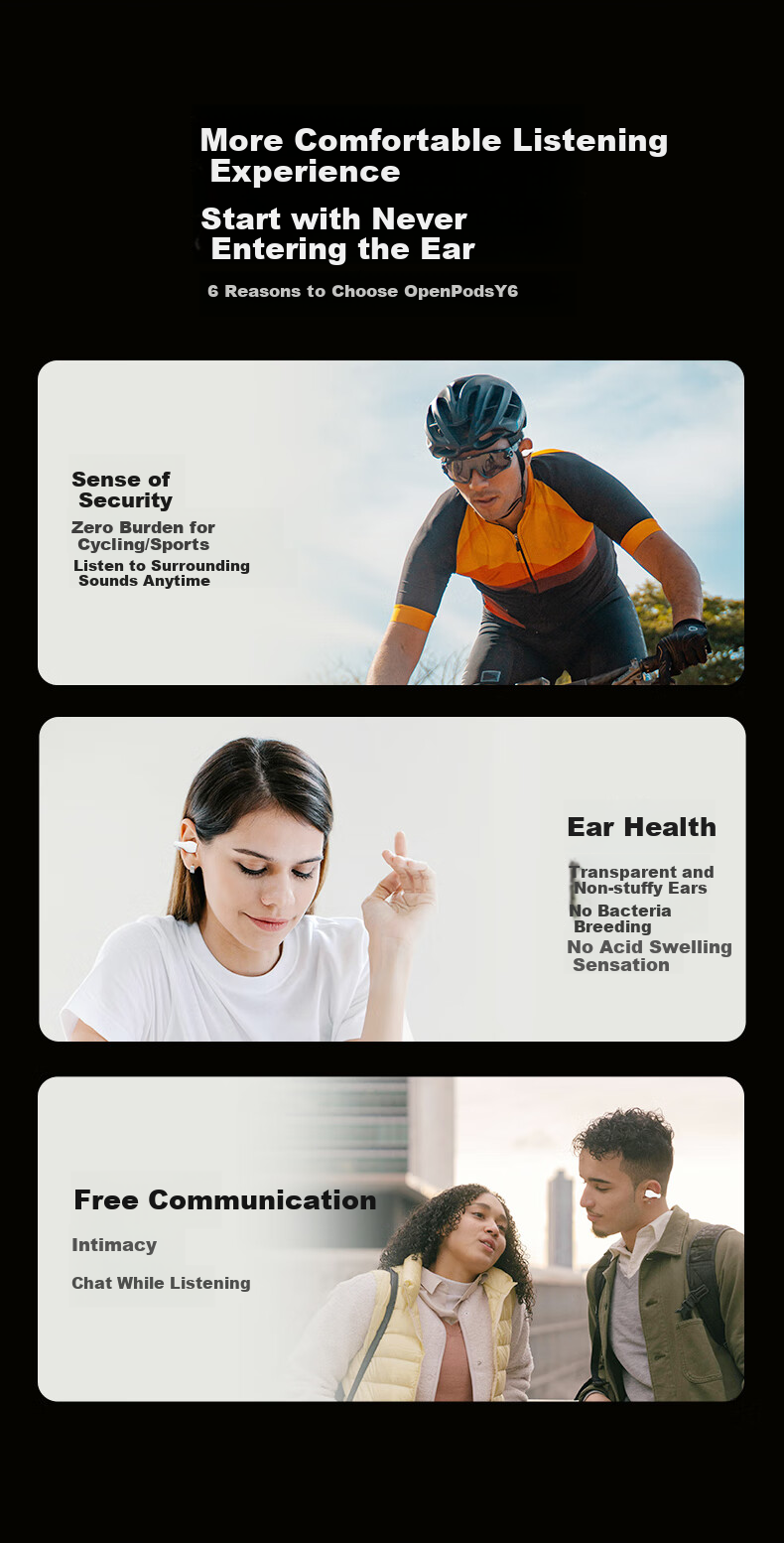 Dacom [Lowest Price Online, Double Compensation for Excessive Price] Wireless Bluetooth Earphones Clip-On Open-Concept Bone Conduction Non-In Sports Running Mini Call Noise Reduction for Men And Wome 4