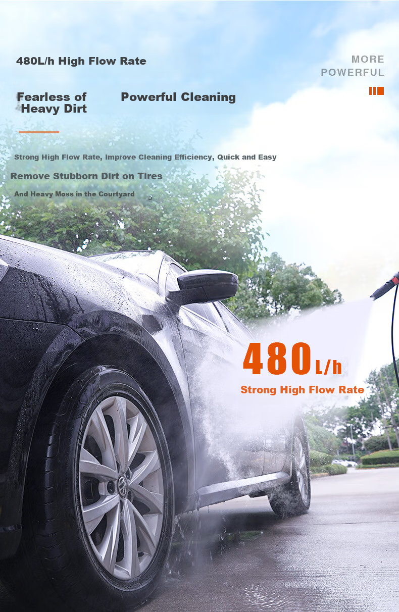 Yili High-Pressure Car Wash Machine, High-Pressure Water Gun for Washing, Car Washing Water Gun with High Pressure, Household Use, 4280G High Power Inductio 3