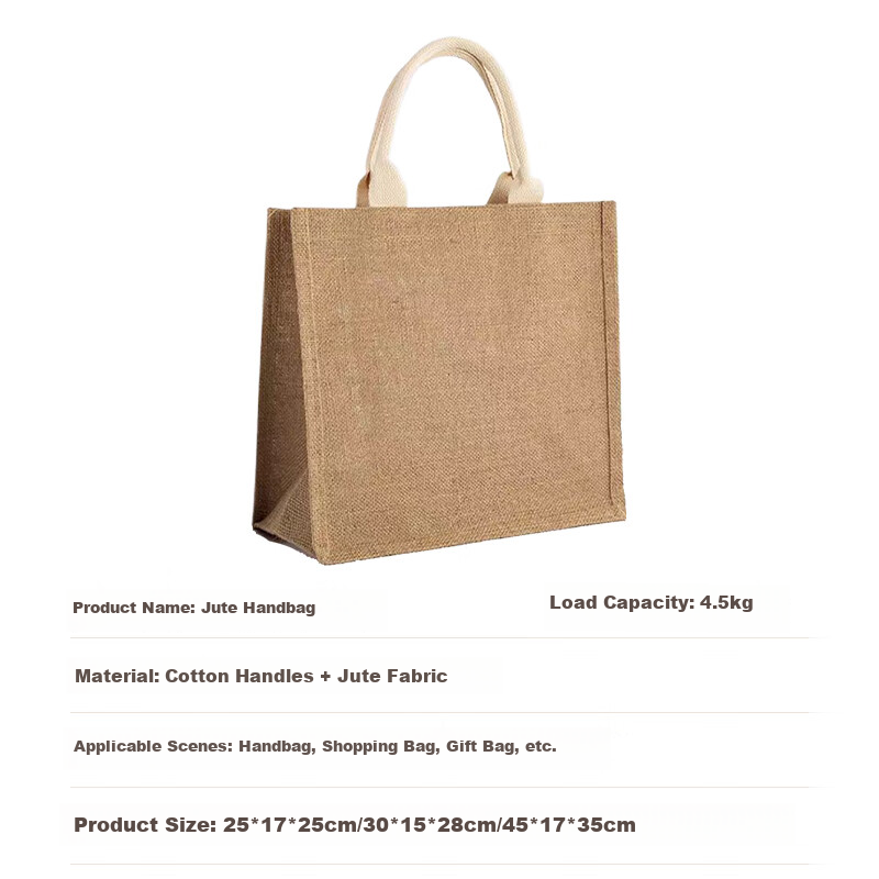 Pangdaidai Thickened Wear-Resistant Linen Cotton Canvas Handbag, Shopping Bag, Gift Bag, Eco-Friendly