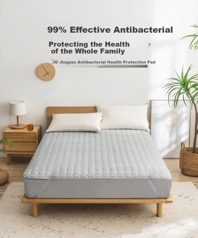 JD Original Mattress Protector, 3-Layer Standard Class A Nanm-Grade Antibacterial Mattress Pad, 1.8x2m, White 2
