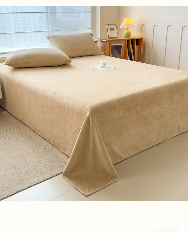 MINISO Milk Velvet Fleece Single Bed Sheet Winter Plush Blanket 160x230cm Dorm Single 1.2x2m Bed 3