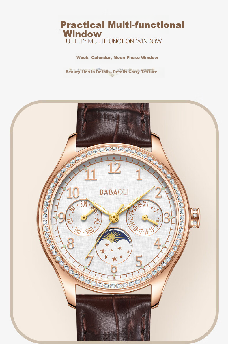 Babaoli Brand Women's Watch, Fully Automatic Mechanical Watch for Women, New Style Ladies' Watch, Light Luxury Niche Brand, Top Ten Birthday Gifts 7