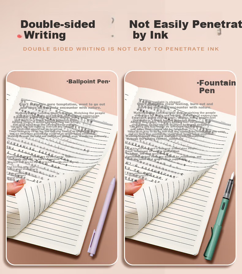BOJIAO Elementary School Student Exercise Notebook, 16K Homework Book, Composition Notebook, Subject Note Pad, Middle School Practice Book, Kraft Paper Large-Sized Thread-Bound Notebook, Exercise Book (5-Pack) 3