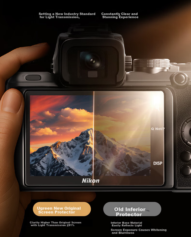 UGREEN Tempered Glass Screen Protector for Nikon Z63, Z6III, Z6 Third Generation, Z50 Second Generation, Z50II Camera Screen Protector, Mirrorless Camera Accessory 13