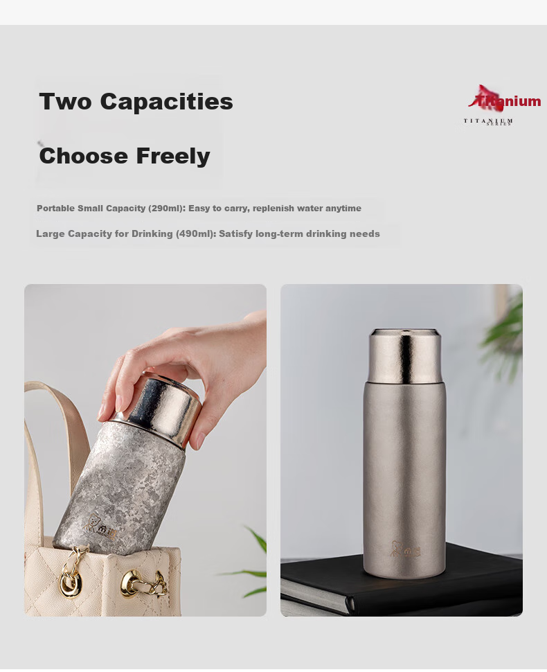 Heenoor Pure Titanium Insulated Cup, High-End Titanium Mug, Tea Steeping Cup with Separate Compartments for Tea Infusion, Holiday Gift XN-T381 7