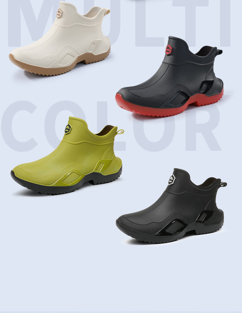 Lanoudun Rain Boots for Men And Women, Short Waterproof Non-Slip Rubber Shoes, Durable Fishing And Beach Sandals YX1027 Size 41 6