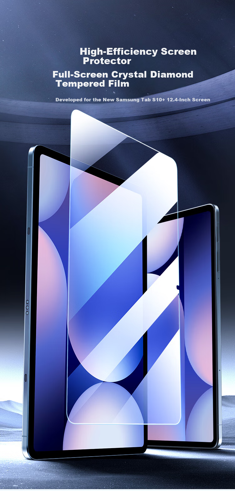 BIAZE Compatible with Samsung's 2025 New Tab S10+/S9+ High-Definition Tempered Glass Screen Protector, Samsung Galaxy Tab S10+ Tablet 12.4-Inch Anti-Scratch Strong Anti-Fingerprint Protective Film 1
