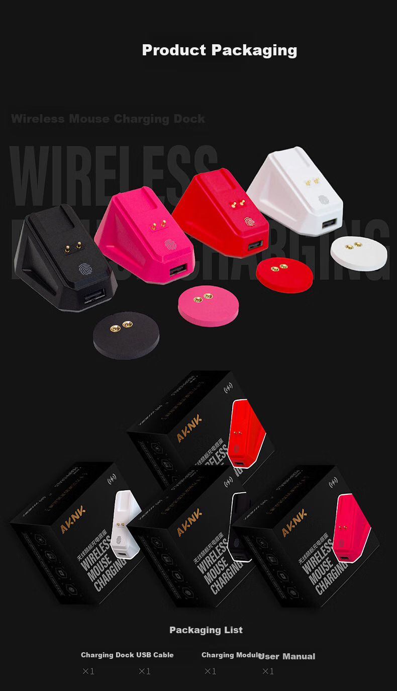 AKNK Compatible with GPW Charging Dock, Suitable for Logitech GPW Fifth Generation Snow Leopard/Second Generation/Third Generation/Fourth Generation/G502/G903/Magnetic USB Expansion Dock, RGB Ambient Light, Pink 8