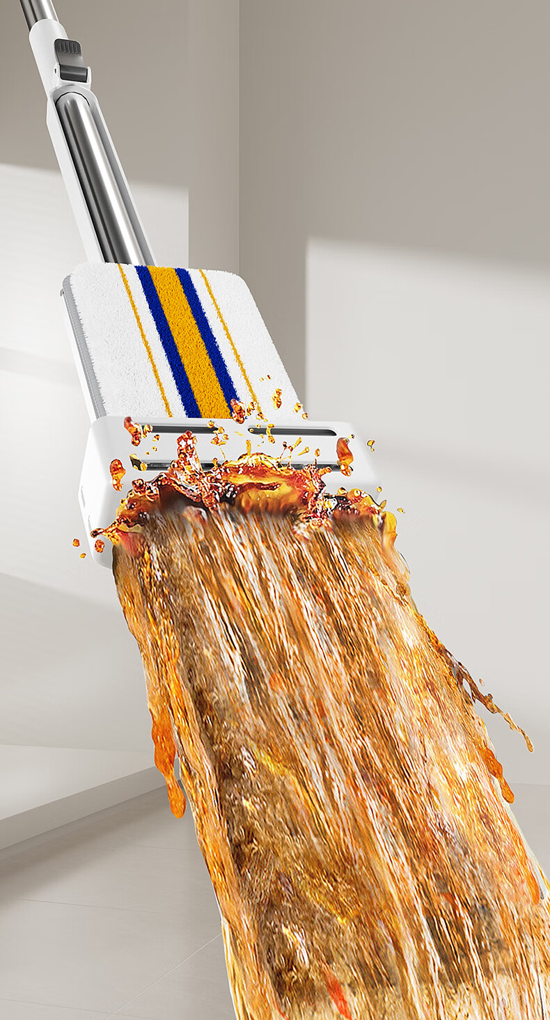 Mayflower Flat Mop 42cm 2 Cloths Household Hands-Free Cleaning Mop 2026 Water-Absorbent Floor Mop 6